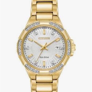 Citizen NEW! womens gold eco drive watch new